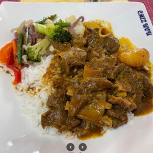 Caribbean Cuisine meal with rice
